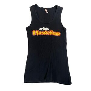 Sweet Riot Outfitters Hawaiian Tank Top Black Ribbed Graphic Floral Print